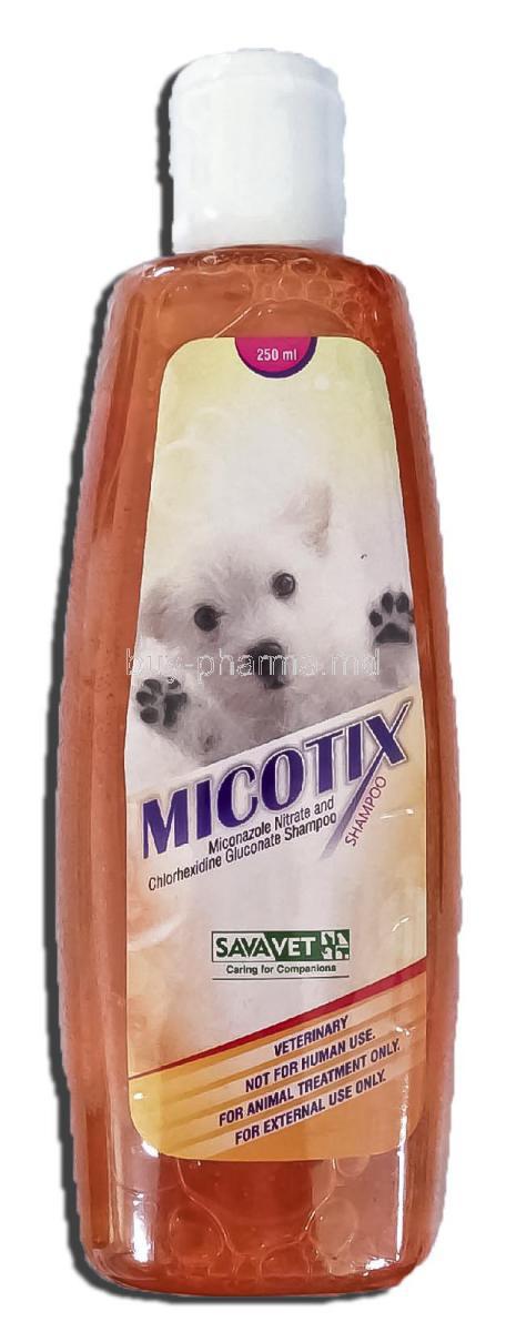 Micotix Shampoo, Malaseb, Chlorhexidine Gluconate and Miconazole nitrate, 250ml, Shampoo