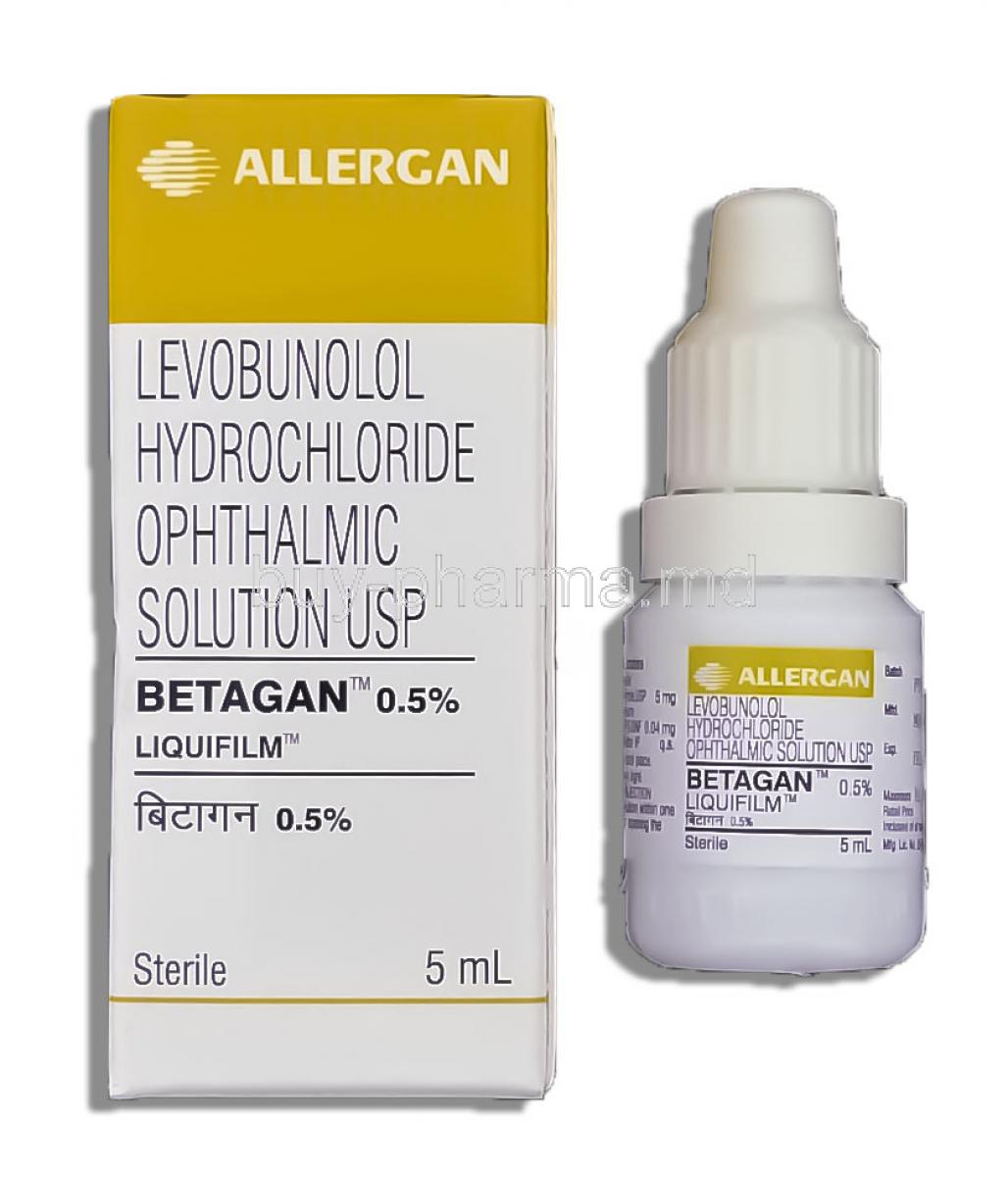 Betagan ,  Levobunolol Hydrochloride 0.5% 5ml Ophthalmic Solution (Allergan)