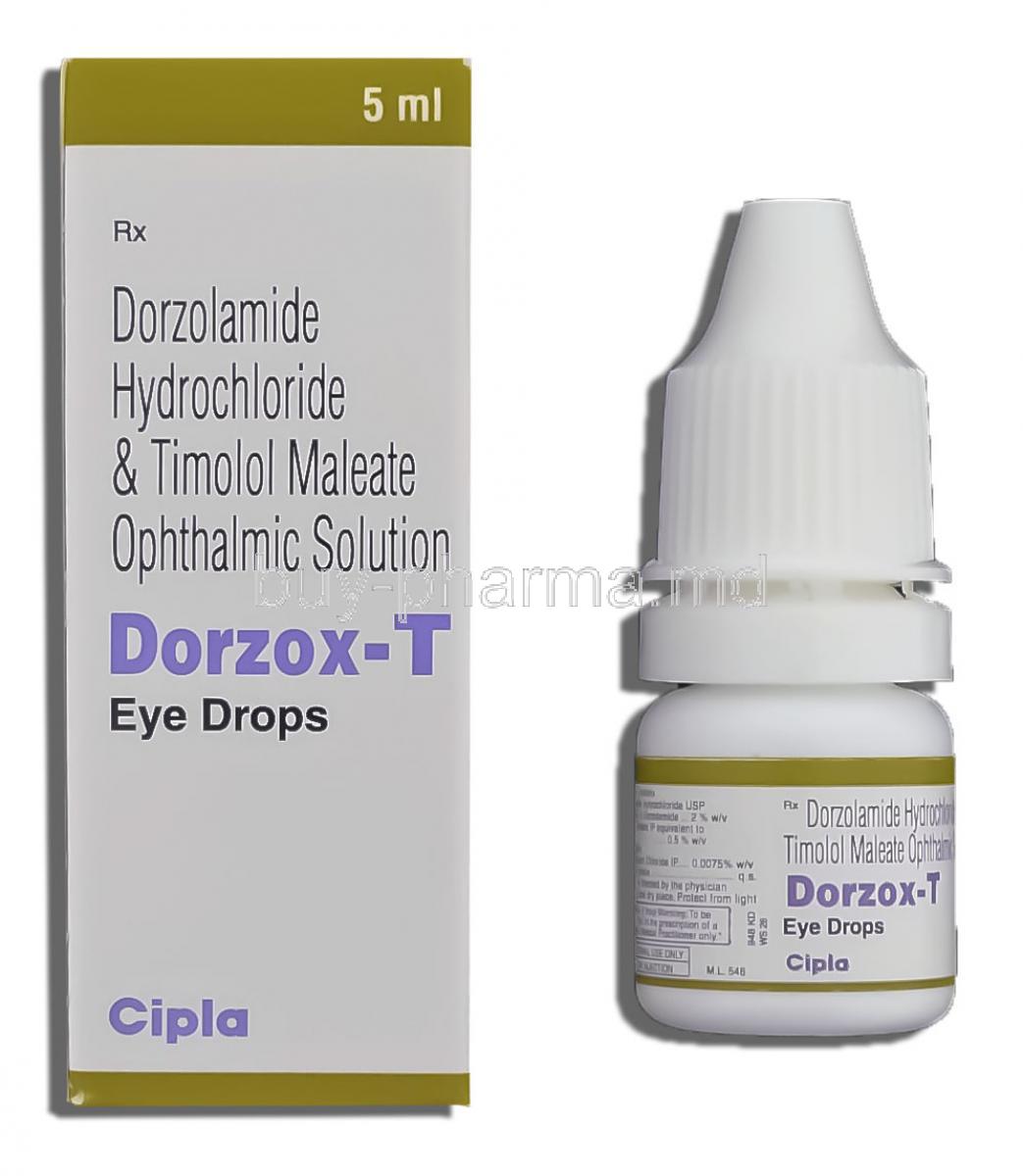 Dorzox-T, Generic Cosopt,  Dorzolamide Hydrochloride/ Timolol Maleate 2%/ 0.5% 5 Ml Eye Drops (Cipla)
