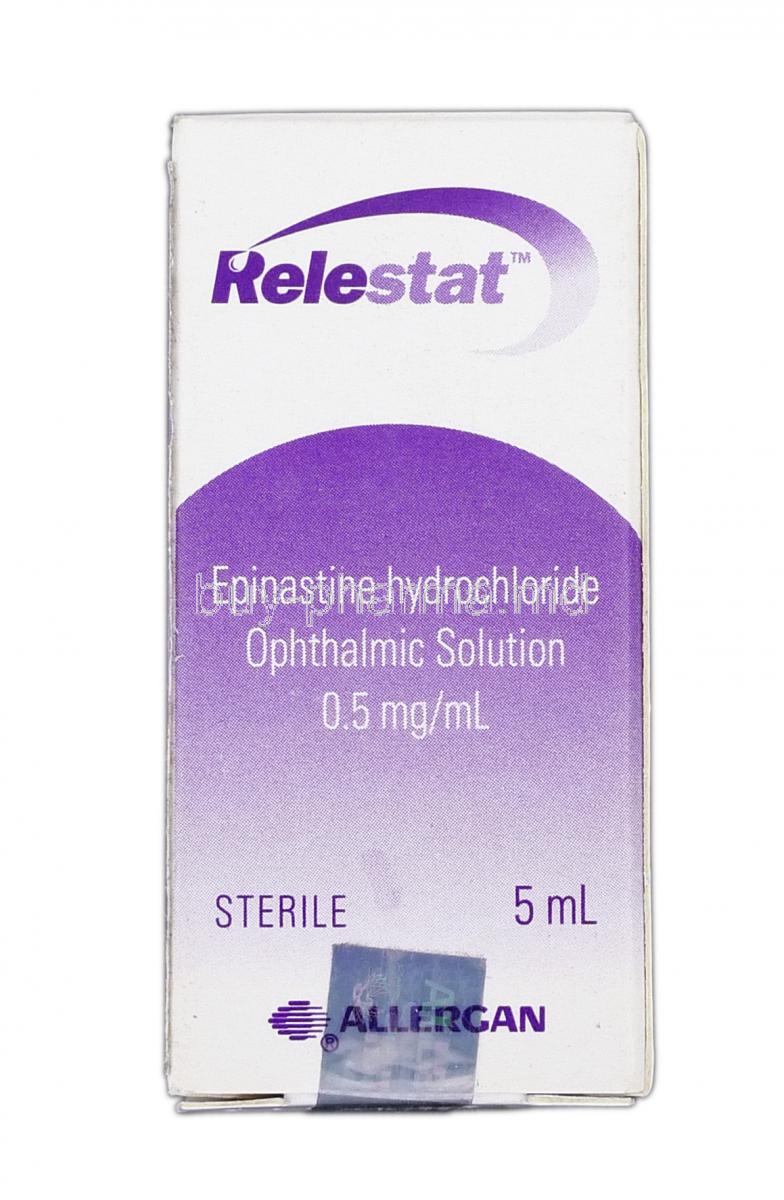 Relestat Eyedrop 5ml, Generic Elestat, Epinastine HCL, 0.5 mg per ml, Box