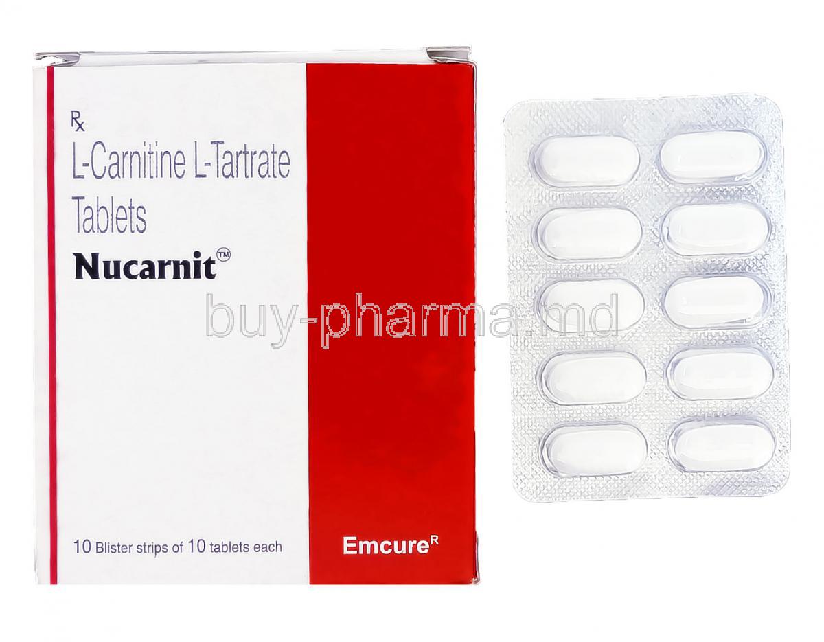 Nucarnit, Generic Carnitor, L-Carnitine L-Tartrate 330mg