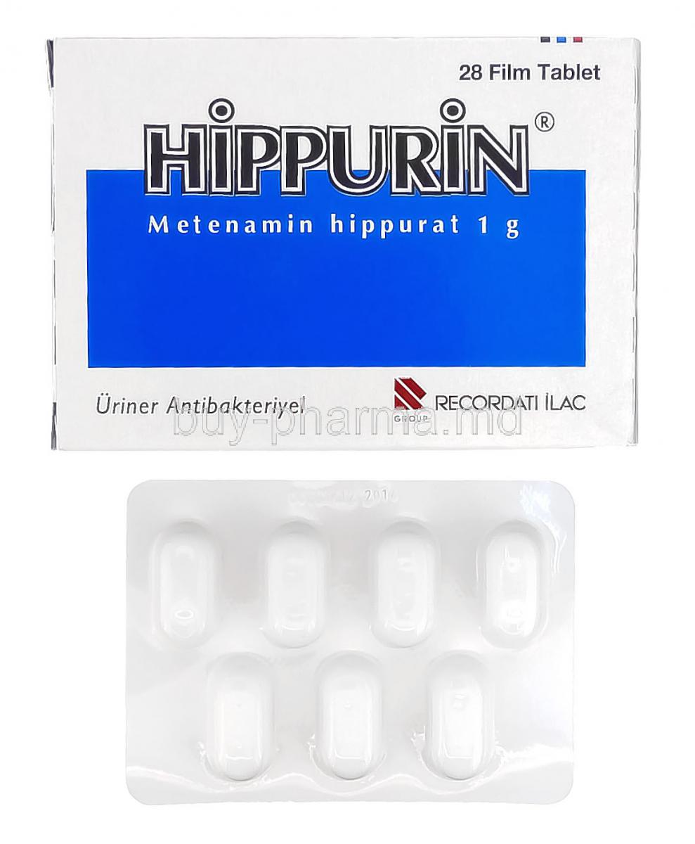 Hippurin,  Generic Hiprex,  Methenamine  1gm Tablet