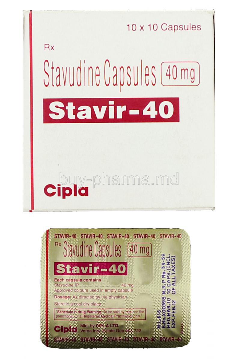 Stavir, Generic Zerit, Stavudine 40 mg