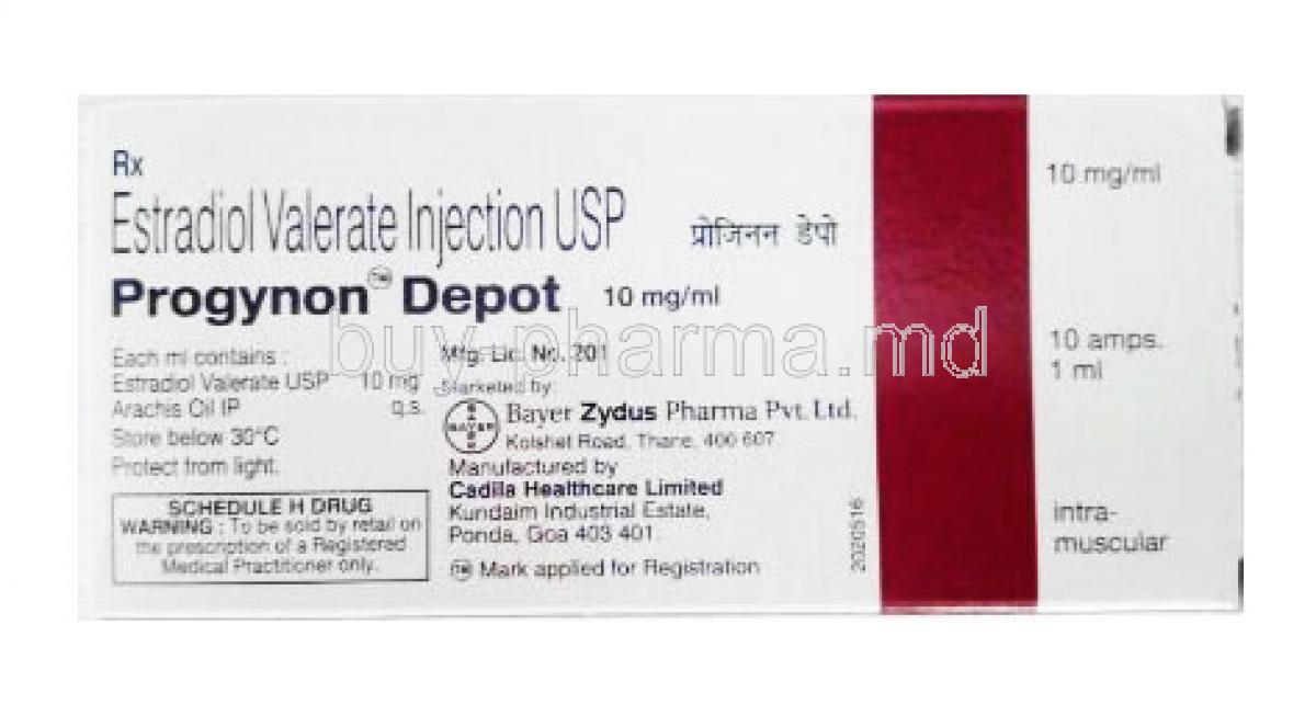 Progynon Depot Injection, Estradiol box