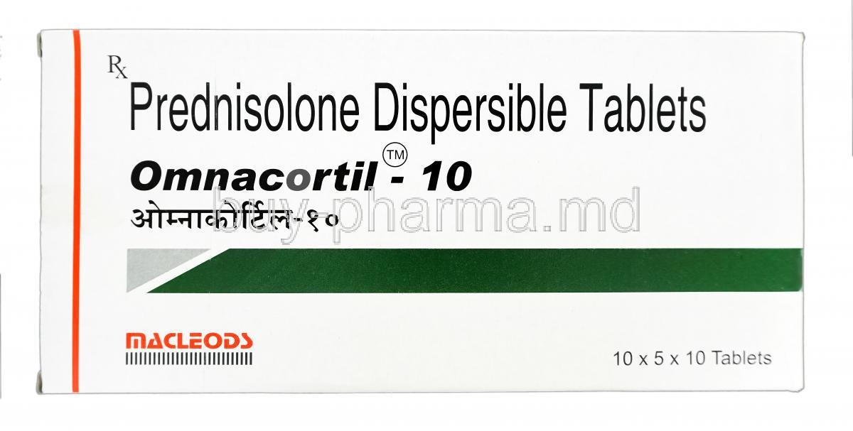Omnacortil, Generic Deltasone, Prednisolone  10mg box