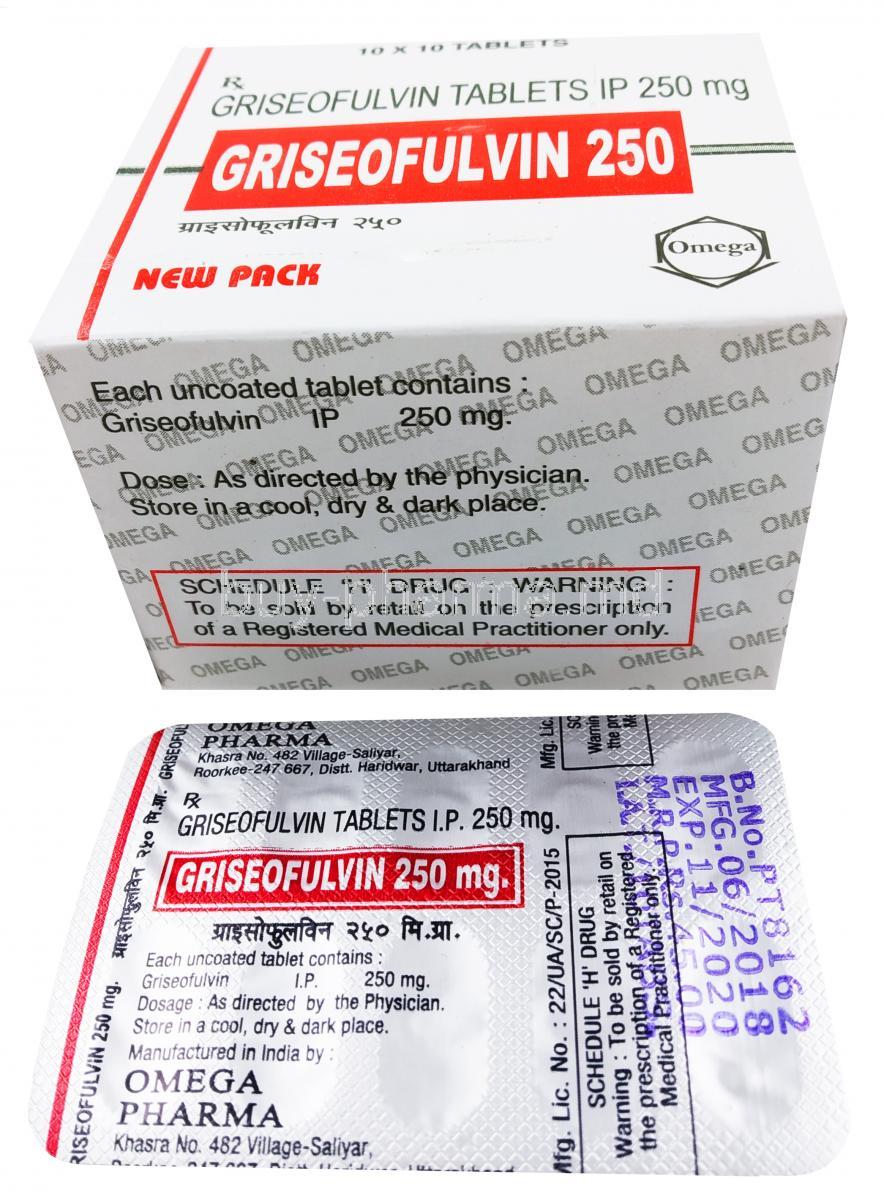 Griseofulvin 250, Griseofulvin Tablets IP 250mg, Omega