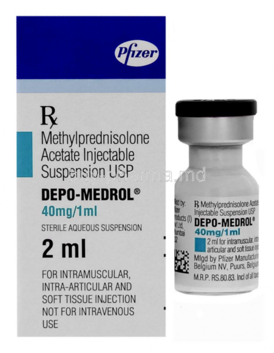 Depo-Medrol Inj, Methylprednisolone Acetate 40 ml/ mg 1 mg Injection (Pfizer)