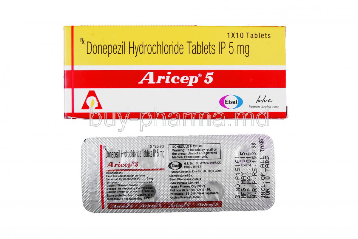 Aricep 5, Donepezil Hydrochloride 5mg