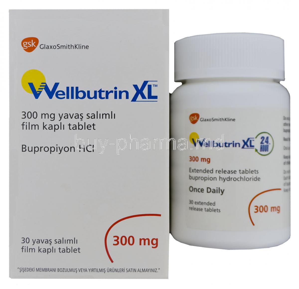 Wellbutrin XL, Bupropion Hydrochloride 300mg Extended Release