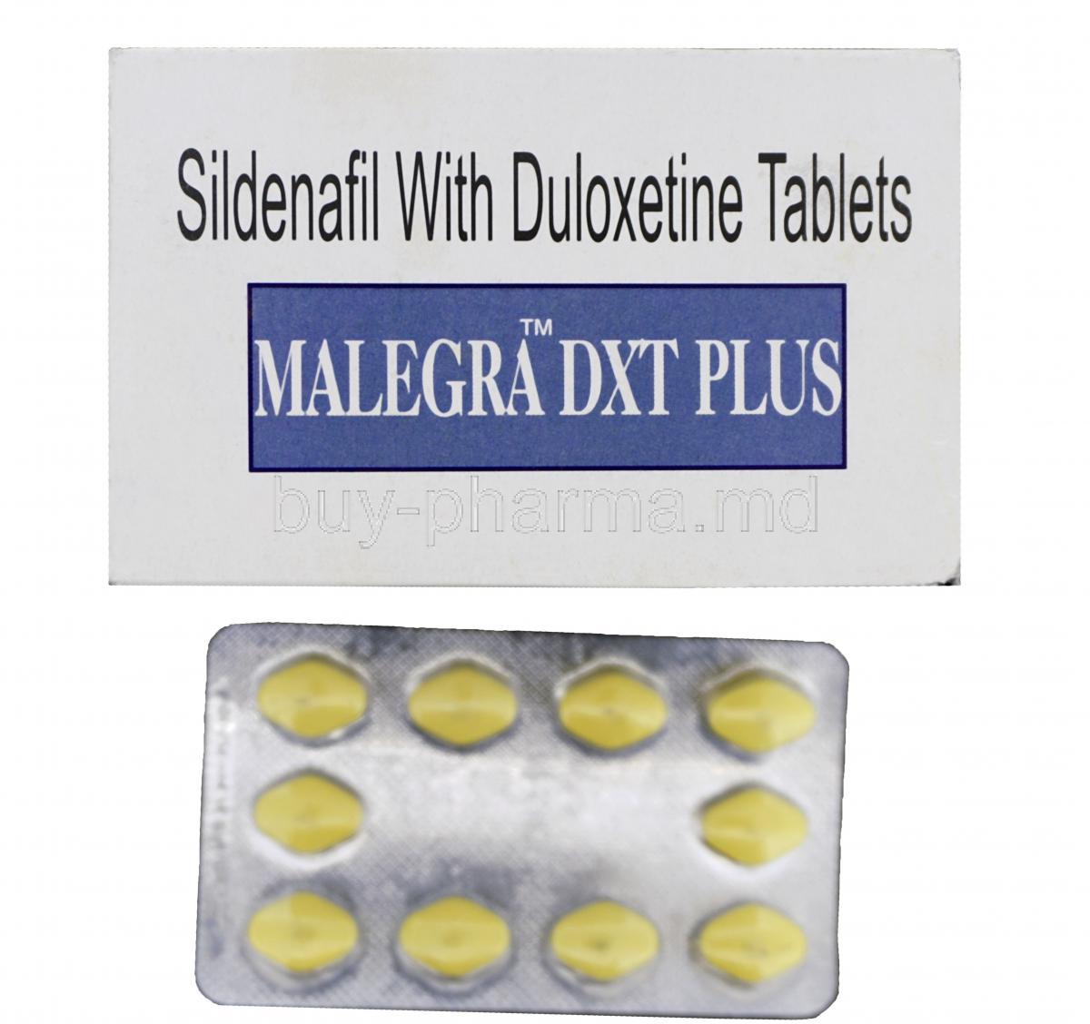 Malegra-DXT Plus, Sildenafil 100mg and Duloxetine 60mg
