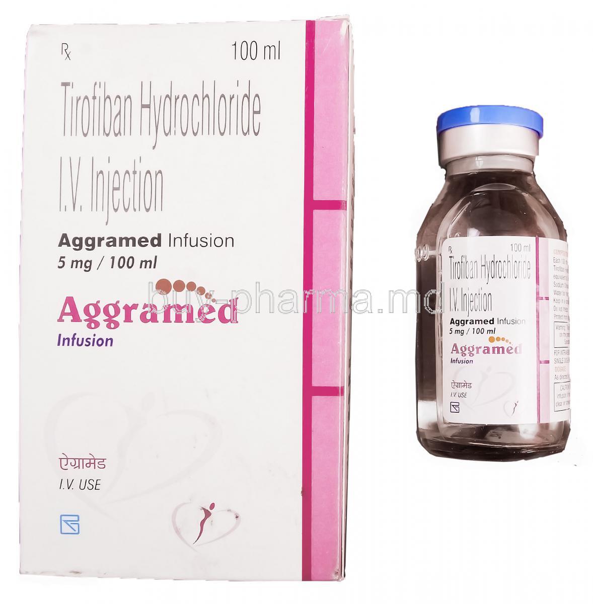 Aggramed Infusion, Generic Aggrastat, Tirofiban Hydrochloride Injection 5mg per 100ml