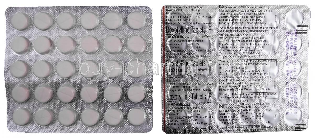 Doxolin, Doxofylline 400mg Tablet Strip Information
