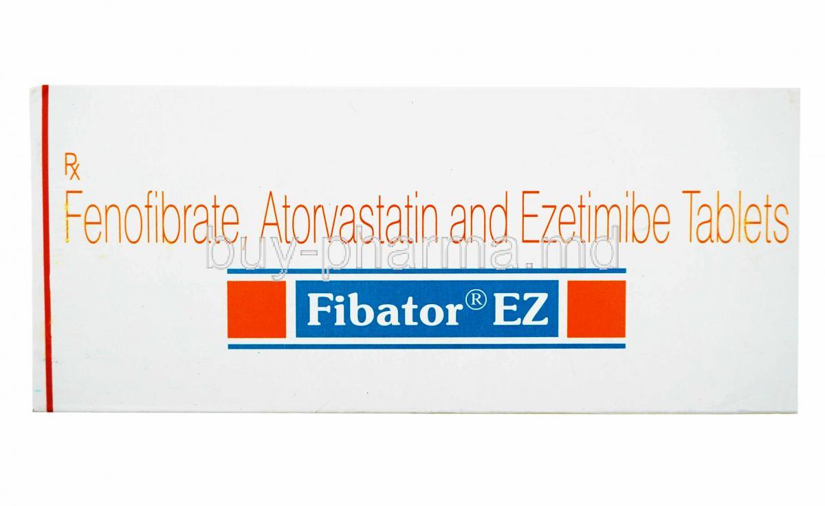 Fibator EZ, Atorvastatin, Fenofibrate and Ezetimibe box