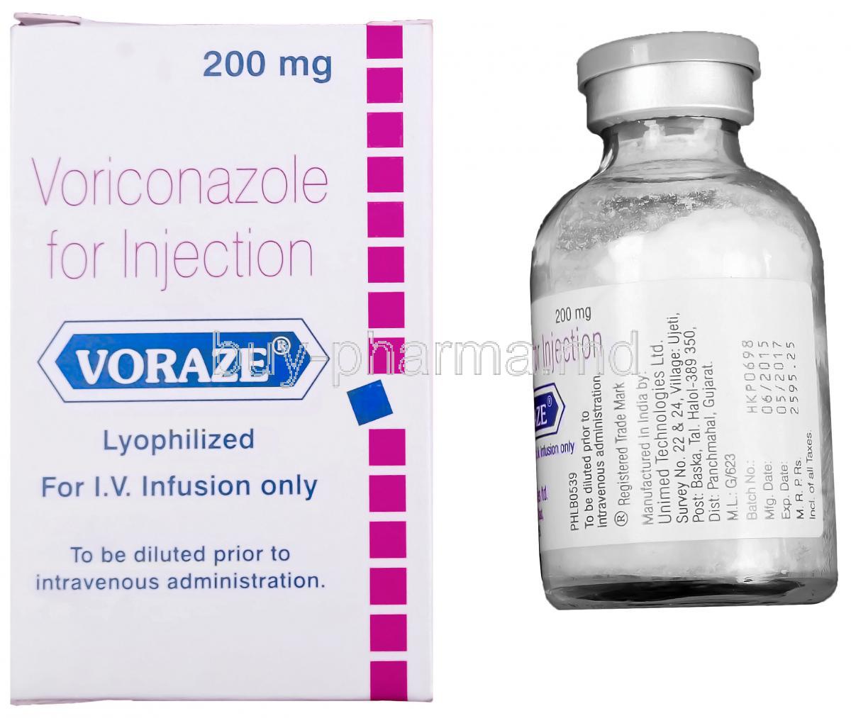Voraze, Generic Vfend, Voriconazole 200mg Injection Vial