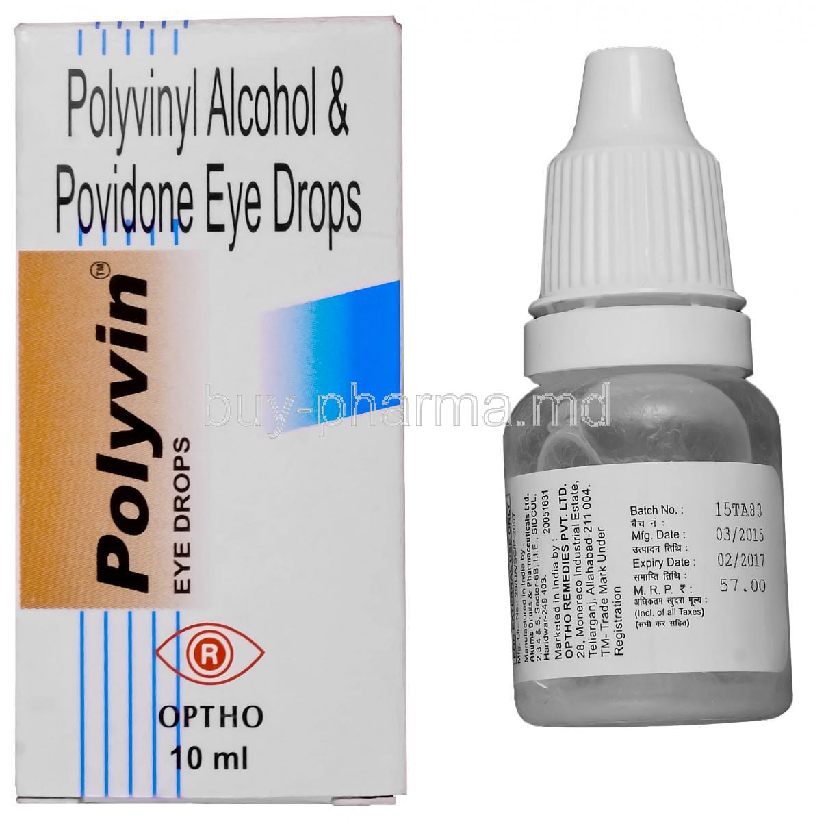 Polyvin, Generic Refresh, Polyvinyl Alcohol and Povidone Eye Drops 10ml