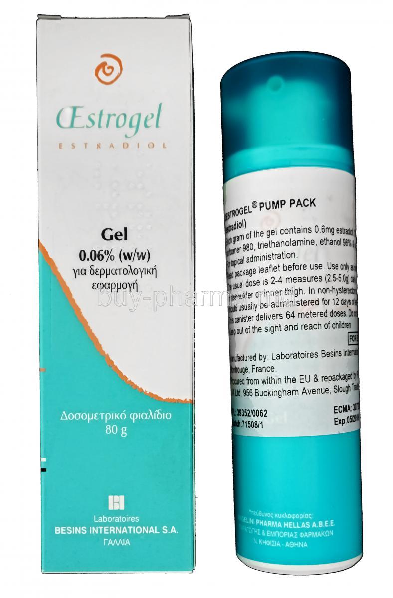 购买戊酸雌二醇凝胶 ( Oestrogel，estrogel Estradiol 80gm Gel，oestrogel Pump Pack （estradiol Valerate