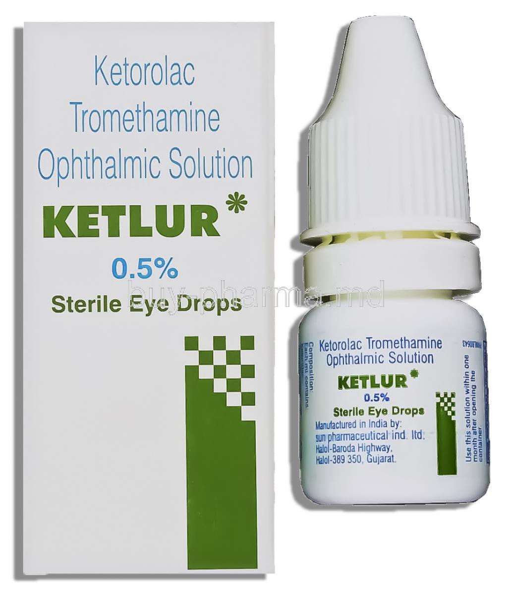 Ketlur, Generic Acular,  Ketorolac Tromethamine Opthalmic Suspension 5ml eye drop