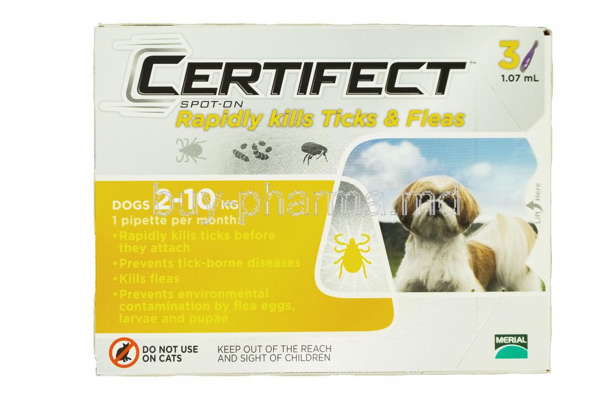 Certifect (Small) for dogs 2-10kg 1.07ml x 3 pipettes Box
