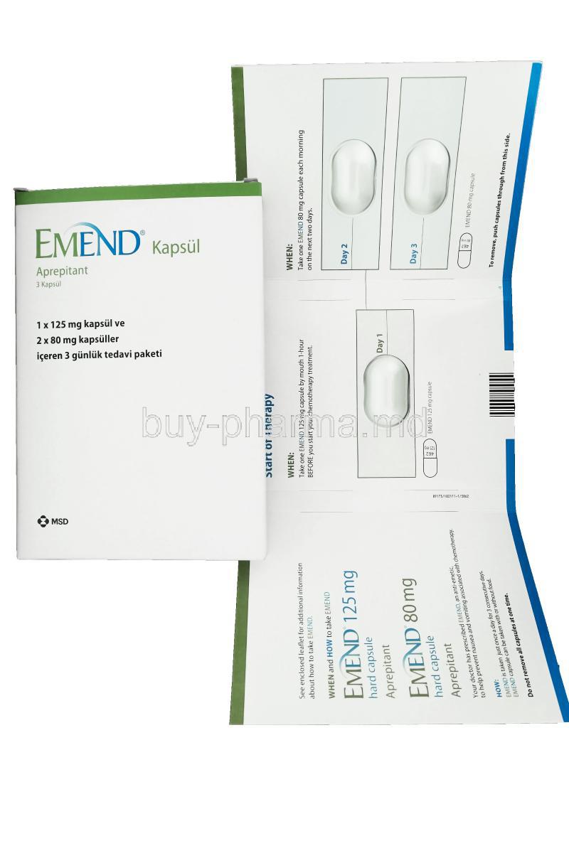 EMEND, Aprepitant 80mg and 125mg Capsule Packaging