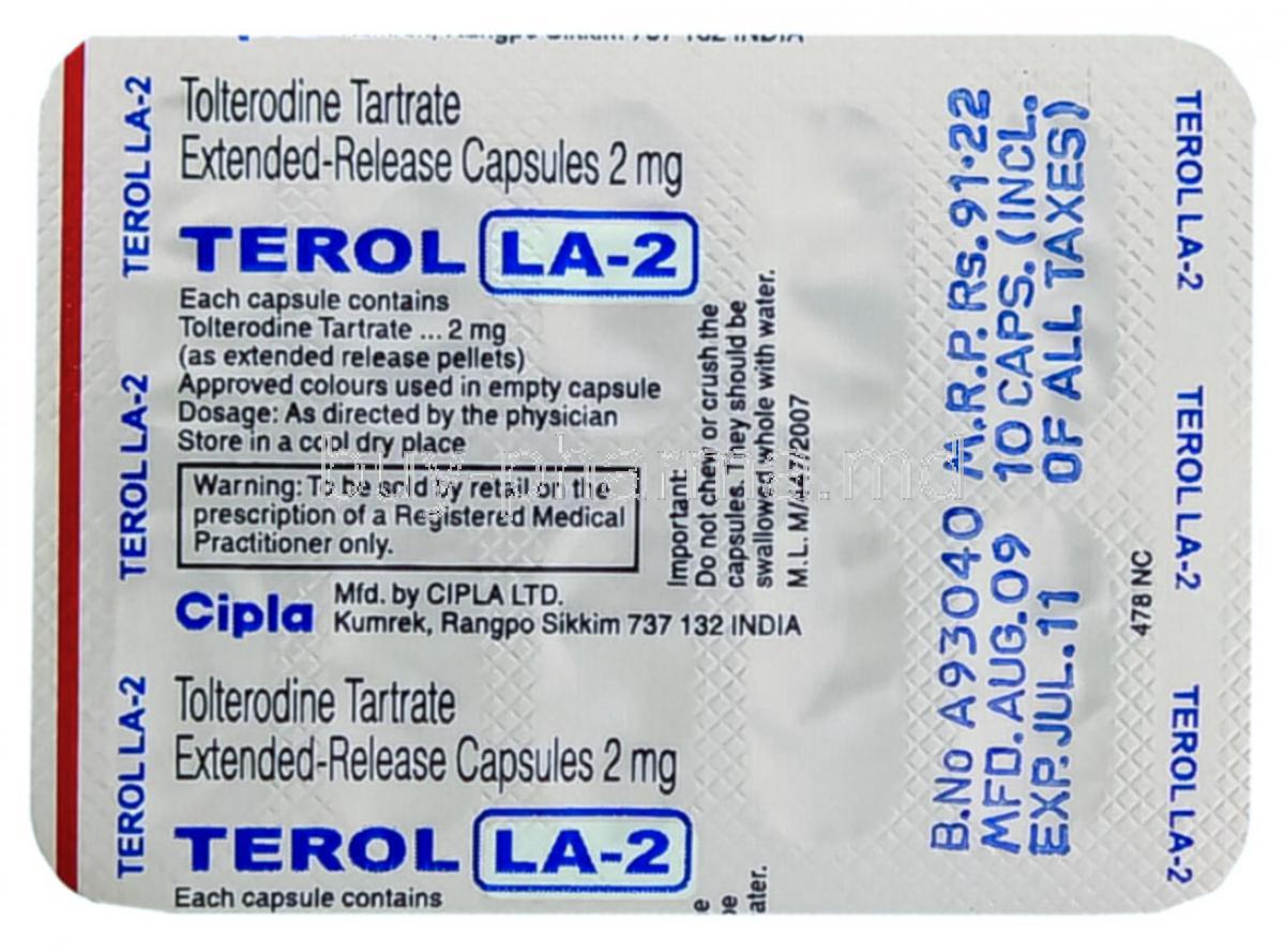 what is the generic name for tolterodine