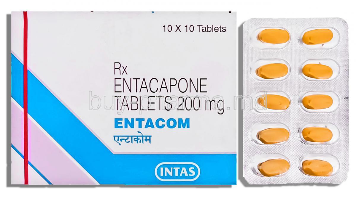Entacom , Entacapone  200 Mg Tablet (Torrent) Box