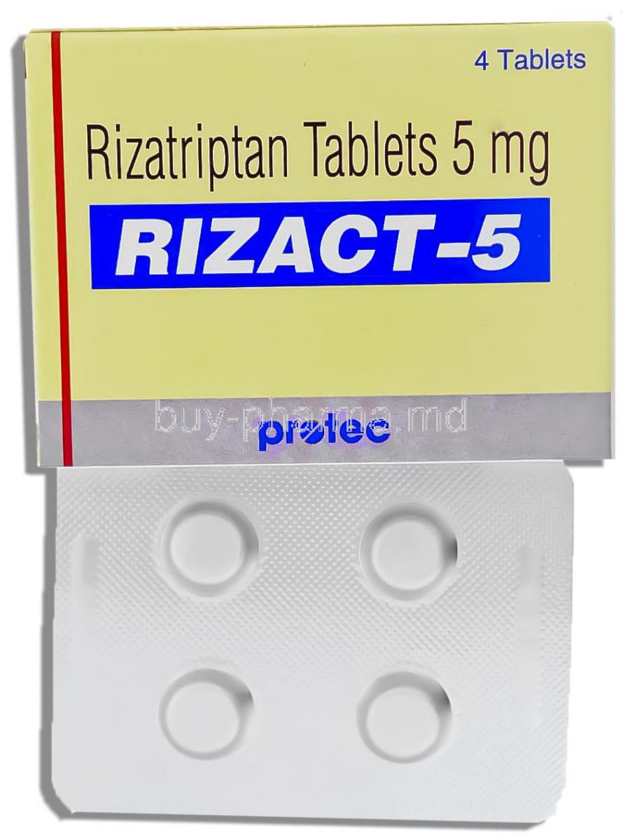 Rizact, Rizatriptan Benzoate 5 Mg Tablet (Protec)