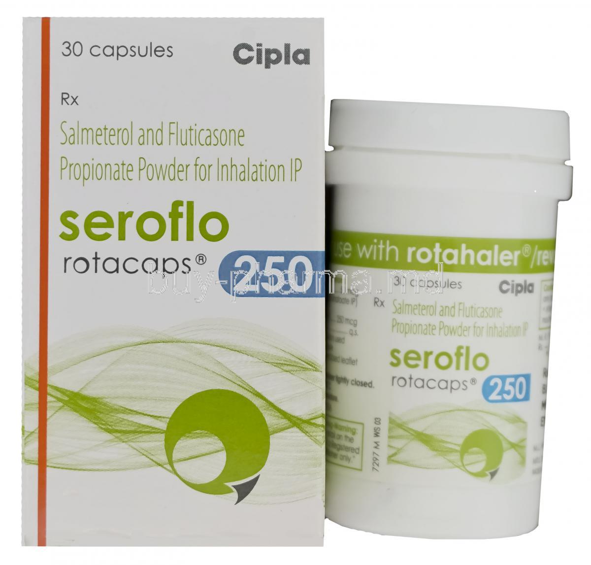 Seroflo Rotacaps 250, Salmeterol 50mcg and Fluticasone Propionate 250mcg Rotacaps