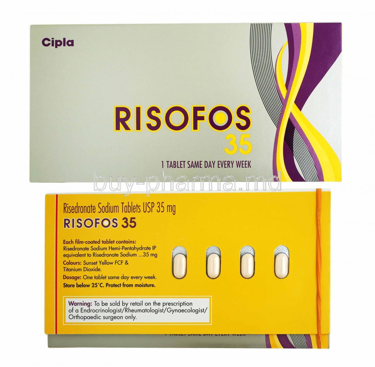 Risofos, Risedronate 35mg box and tablets