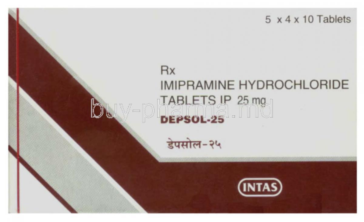 Depsol, Imipramine Hydrochloride 25 mg Tablet (Intas)