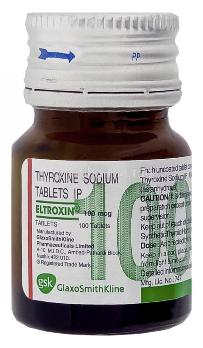 Eltroxin, Levothyroxine Sodium 100 mcg Tablet GSK