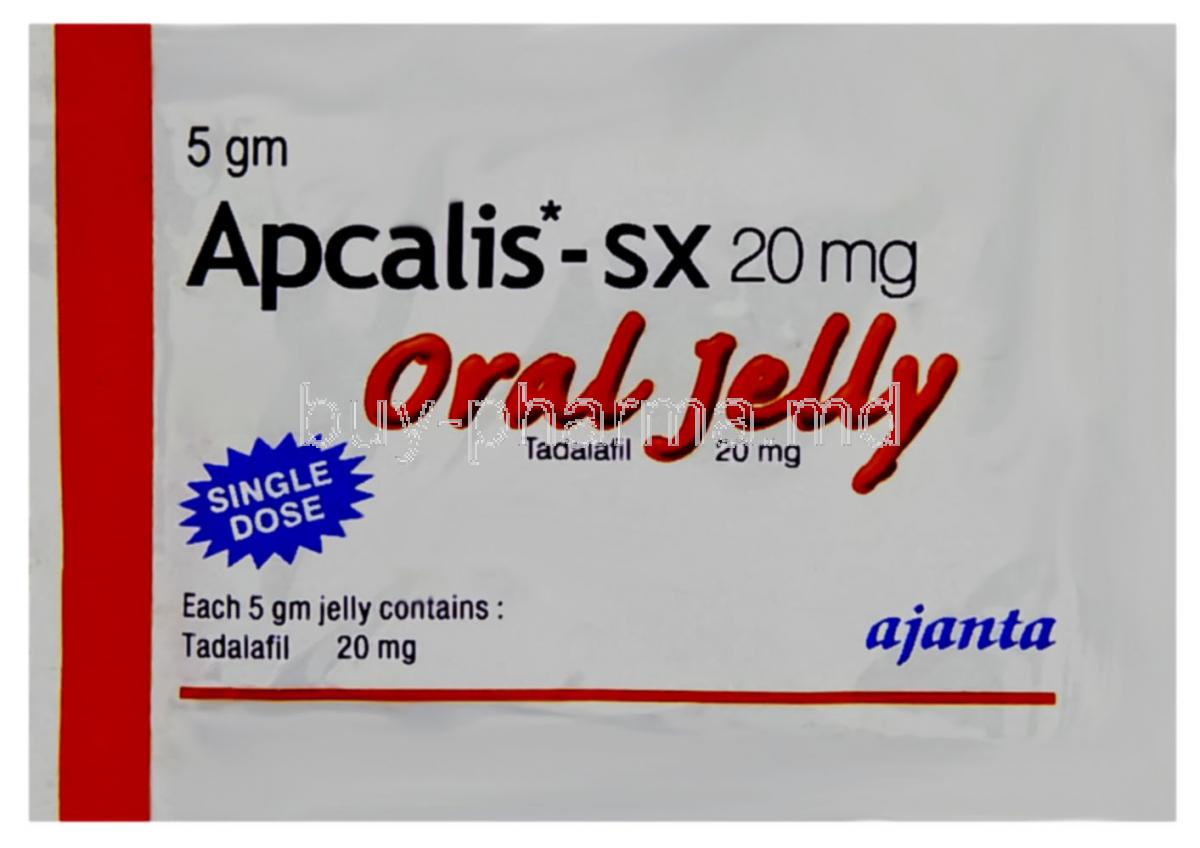 Apcalis-SX, Tadalafil 20 mg 5 gm Oral Jelly Front