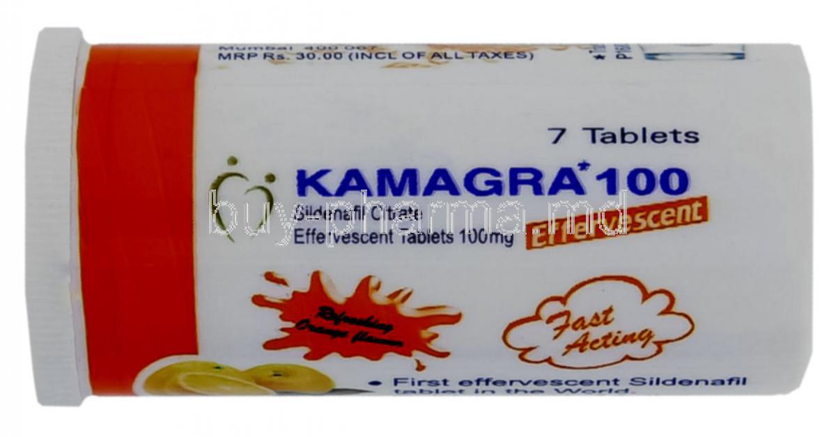 Kamagra, Sildenafil Citrate Effervescent 100 mg Tablet