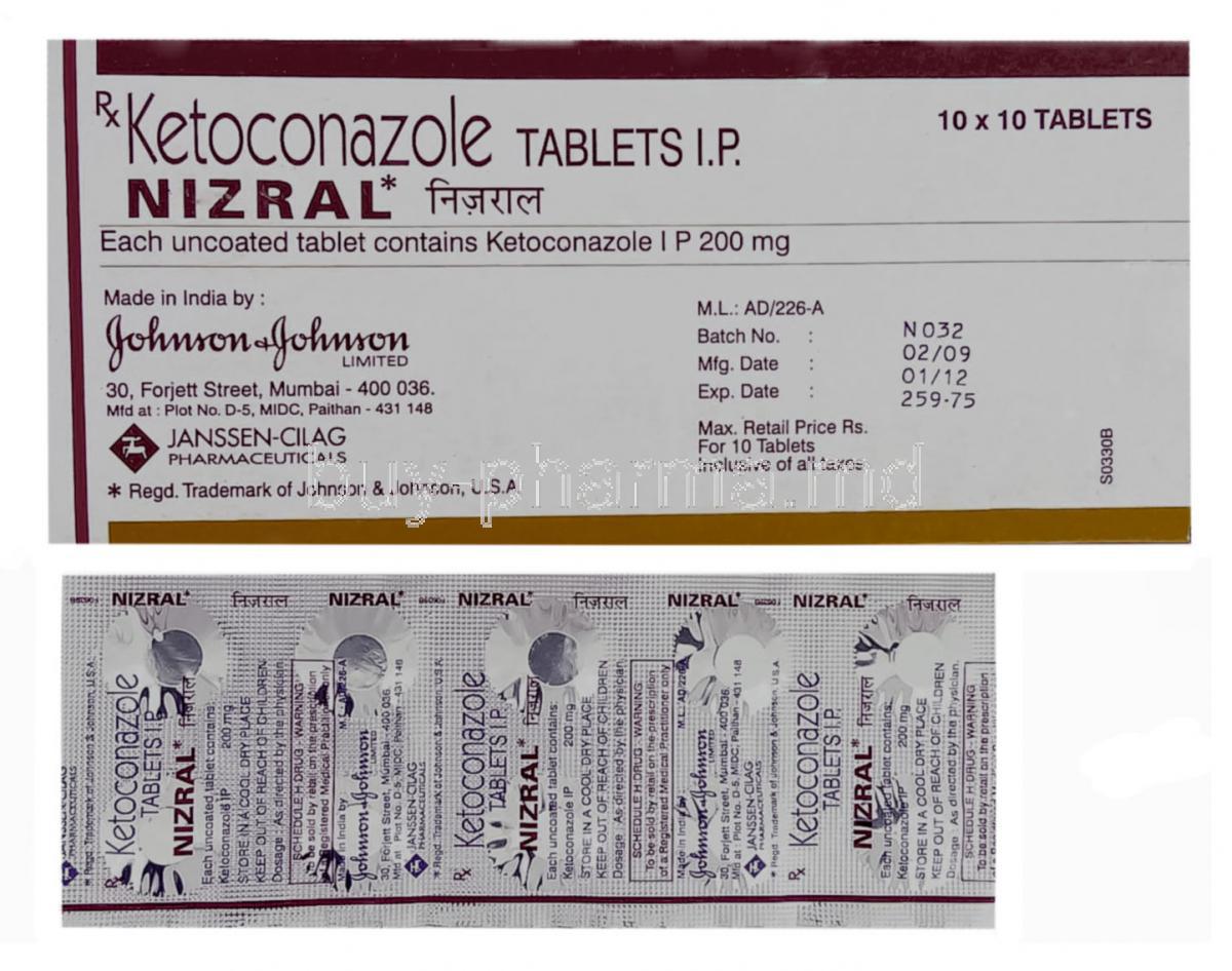 Nizral, Ketoconazole 200 Mg Tablet (Janssen-Cilag)