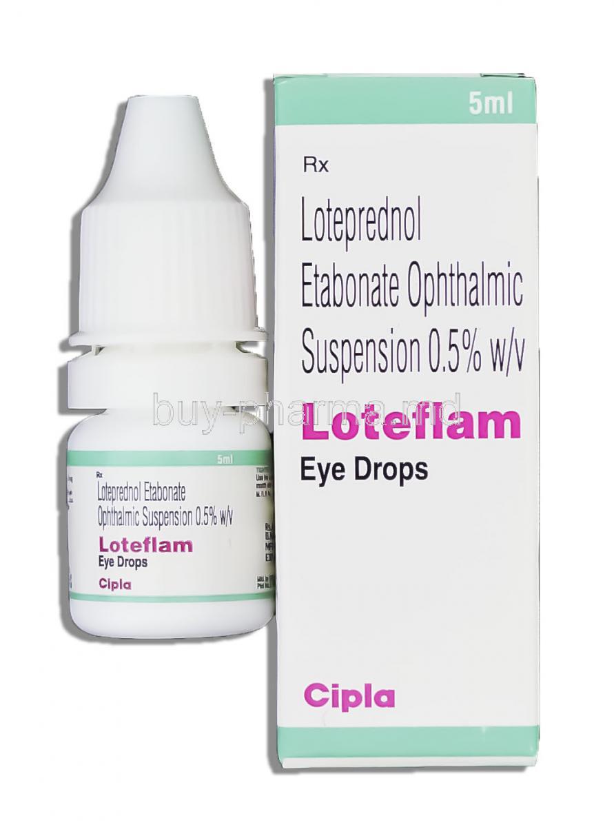 Loteflam,  Loteprednol Etabonate 0.5% 5ml Ophthalmic Suspension Eye Drops (Cipla)