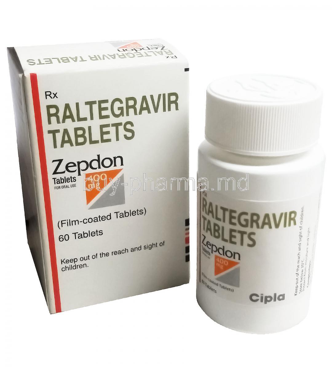 Isentress, Zepton Raltegravir, 60 tabs 400mg