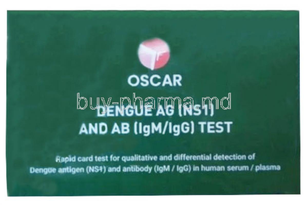 Dengue Test Kit (Ag/ Ab test), Oscar, Front box presentation and discription