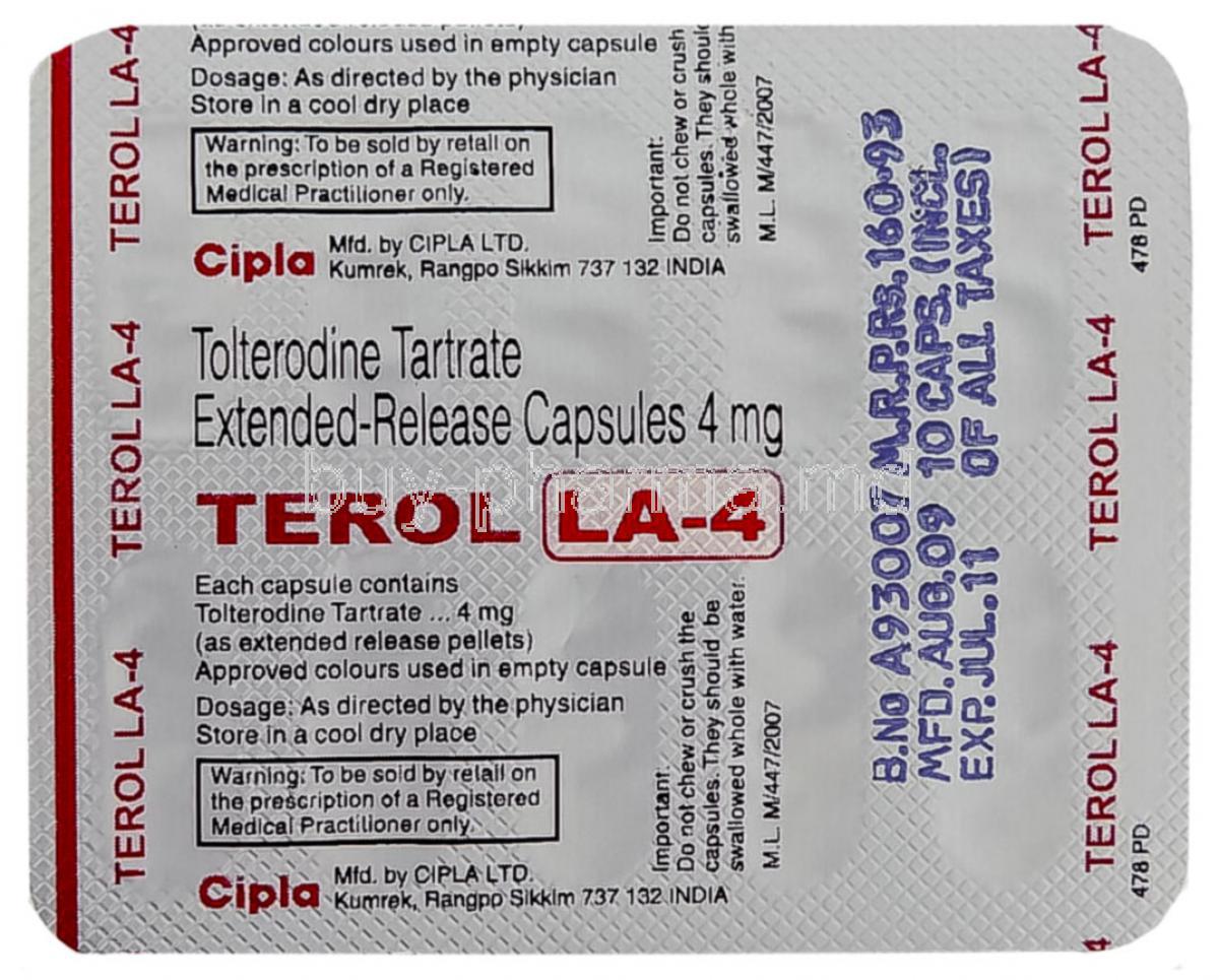 what is the generic name for tolterodine