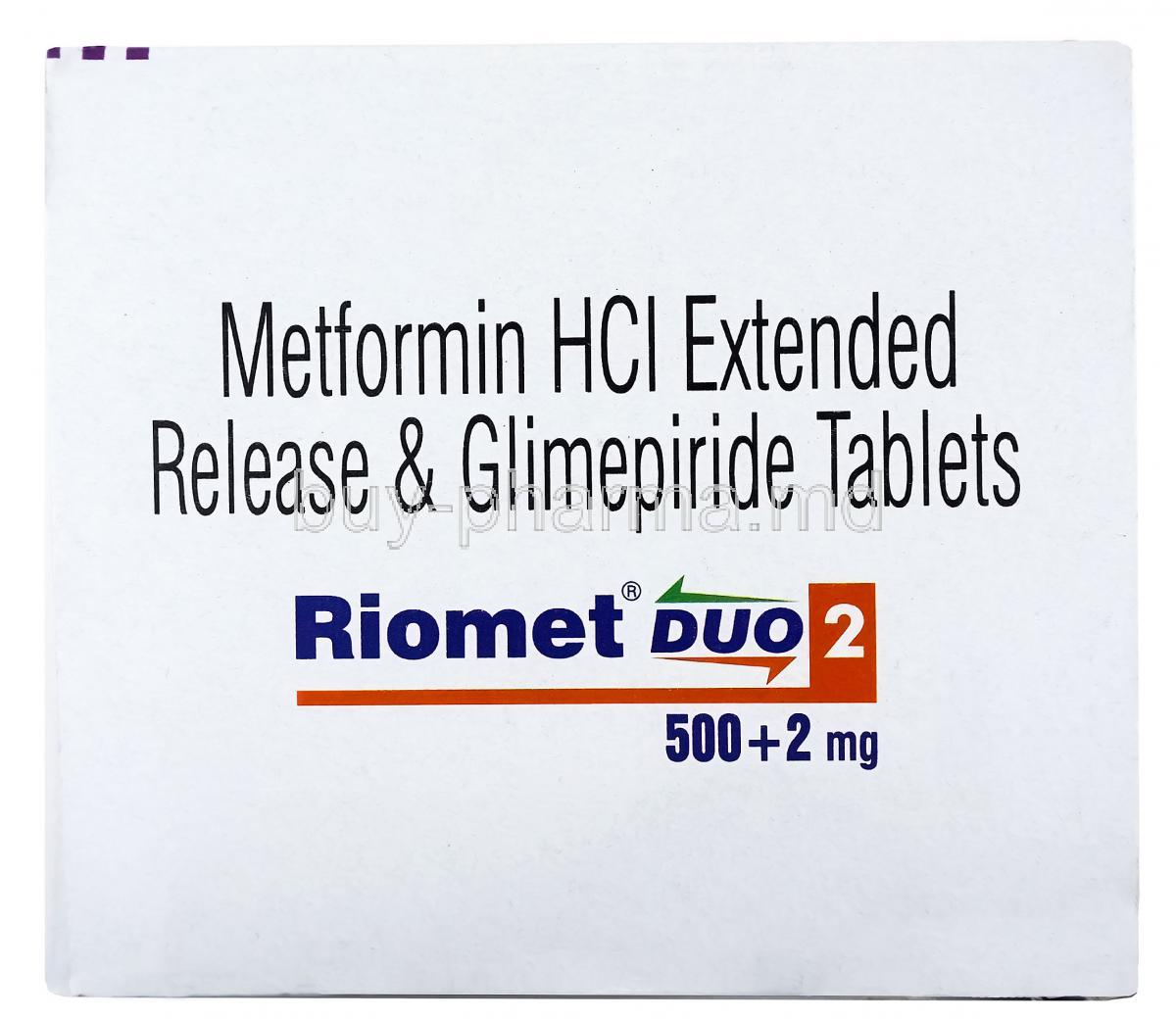 Riomet DUO 2 XR, Metformin and Glimepiride