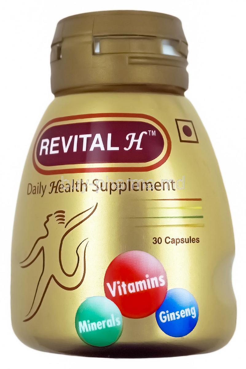 Revital H 30 cupsules, Vitamins, Minerals and Ginseng bottle