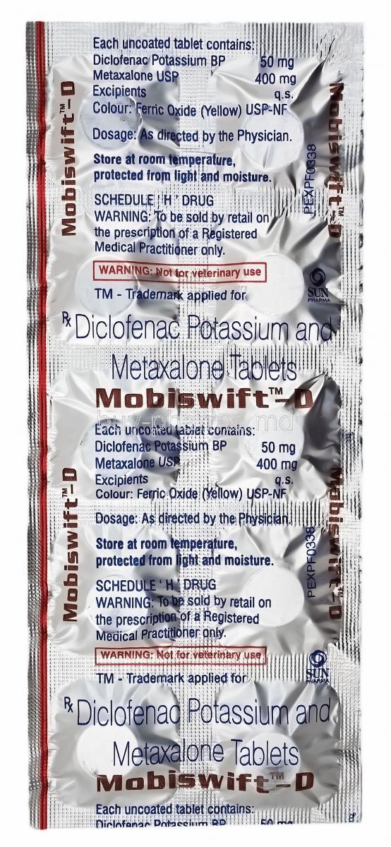 Mobiswift-D, Diclofenac/ Metaxalone tablets