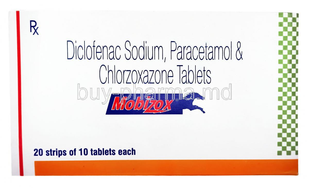 Buy Mobizox Chlorzoxazone Diclofenac Paracetamol Mobizox Online