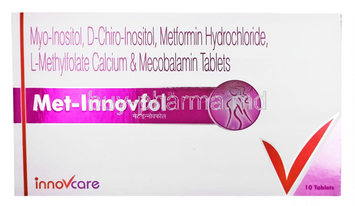 Met-Innovfol, Metformin,L-Methyl Folate,Methylcobalamin and Myo Inositol