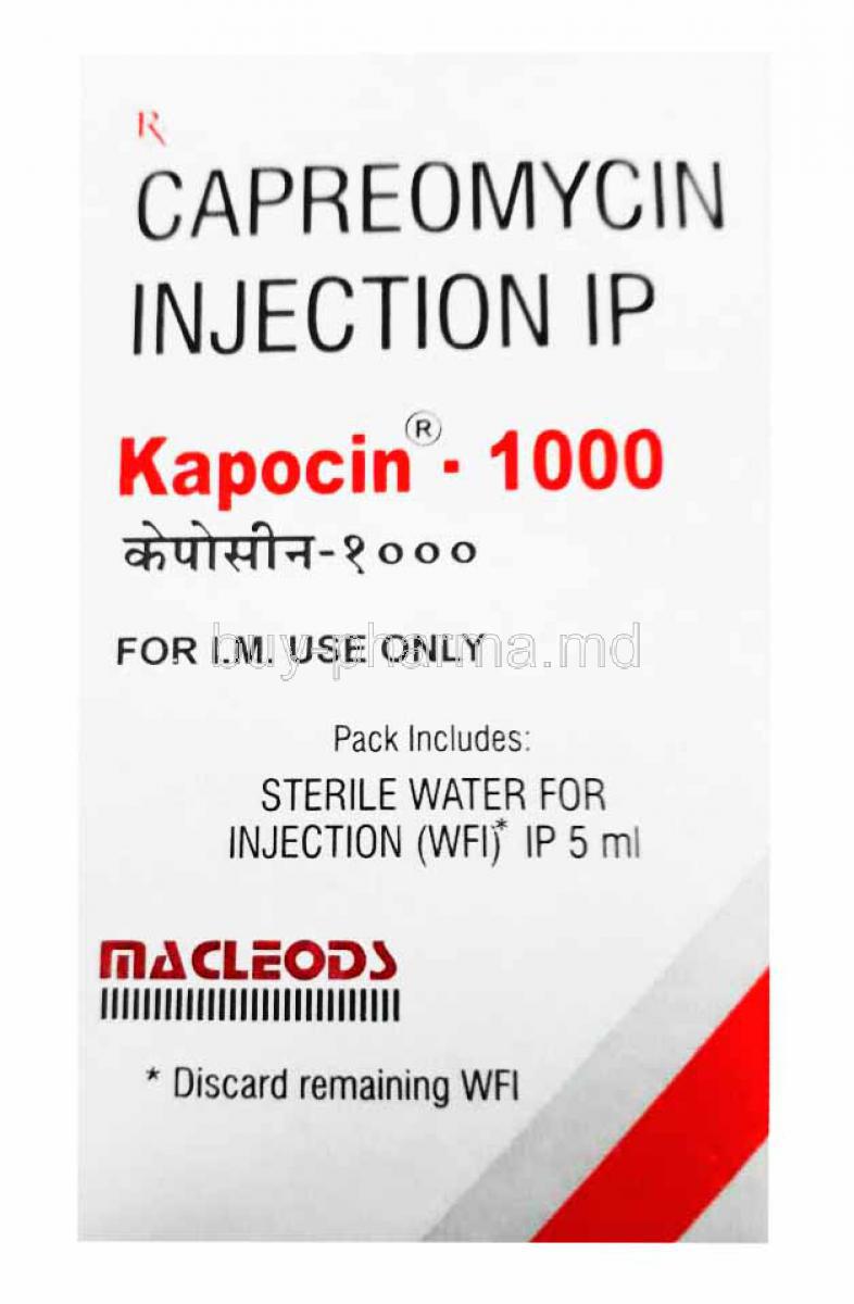 Generic Capastat, Capreomycin Injection, Kapocin-1000, Macleods