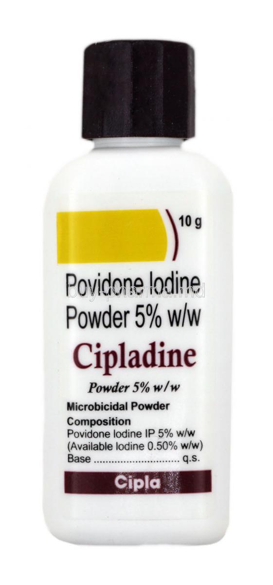 Cipladine Poweder, Povidone Iodine bottle