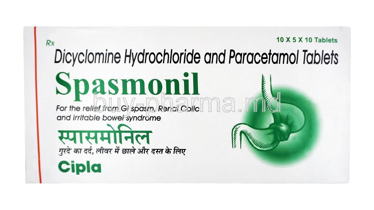 Spasmonil, Dicyclomine and Paracetamol