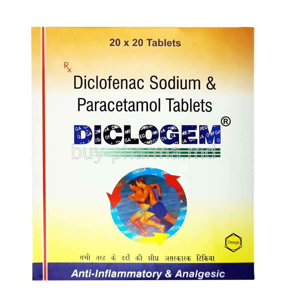 Diclogem, Diclofenac and Paracetamol