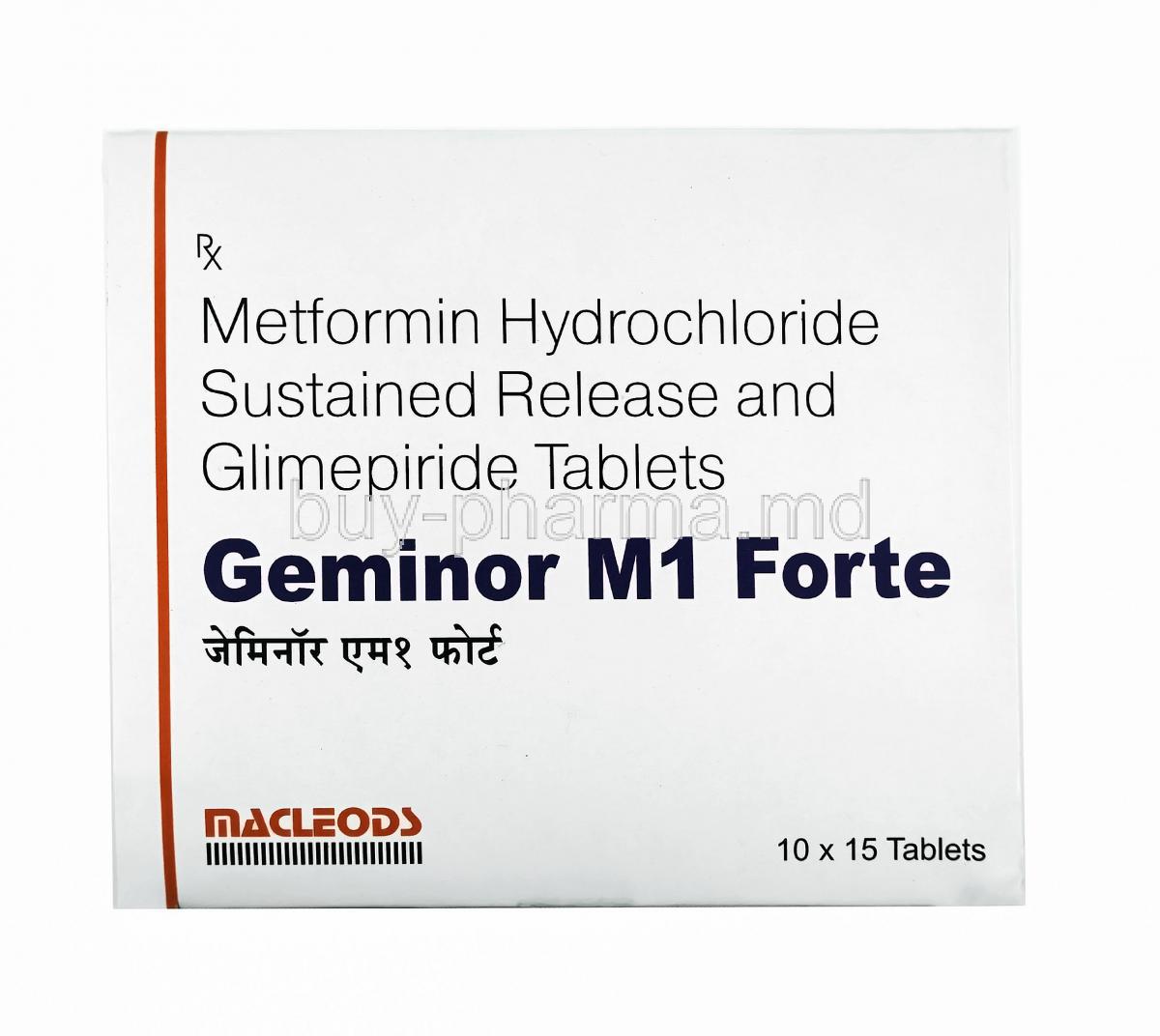Geminor M Forte 1mg, Glimepiride and Metformin