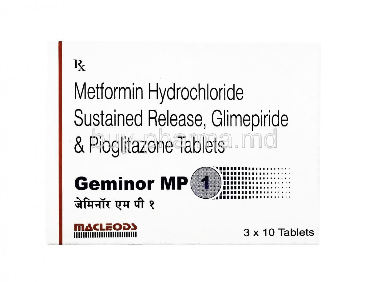Geminor MP, Glimepiride, Metformin, Pioglitazone