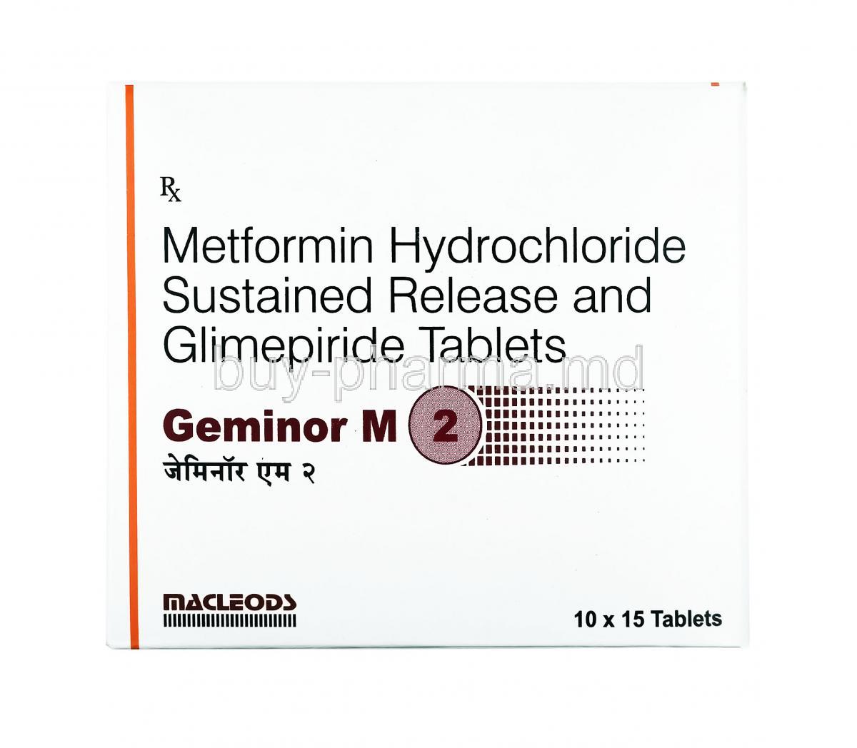 Geminor M 2mg, Glimepiride and Metformin