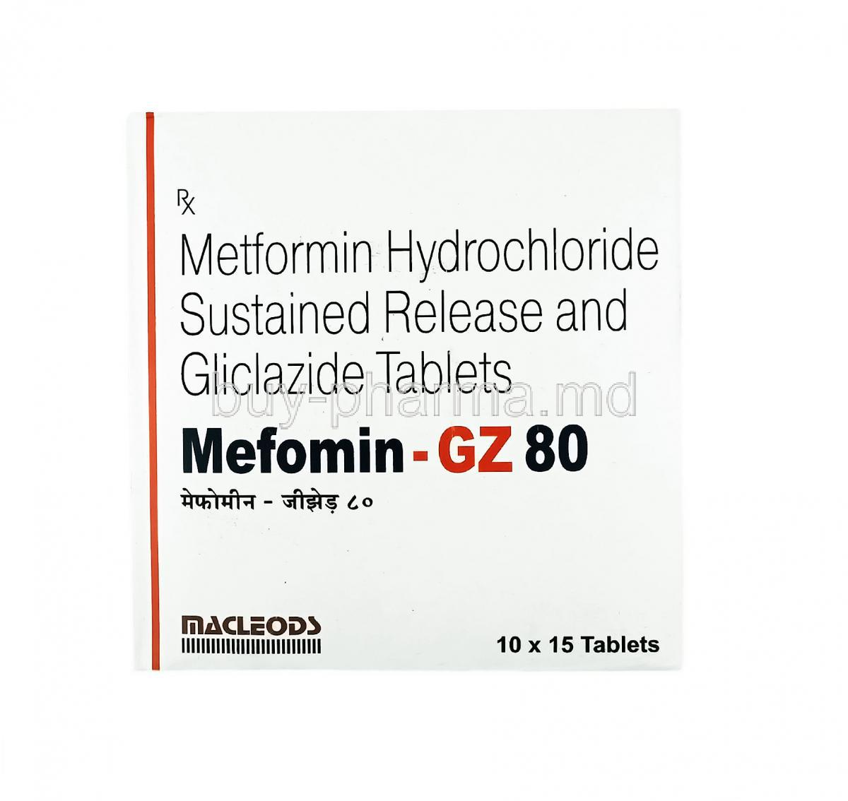 Mefomin GZ, Gliclazide and Metformin